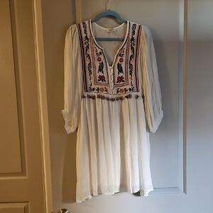 Umgee (Vintage) Cream Embroidered Dress L